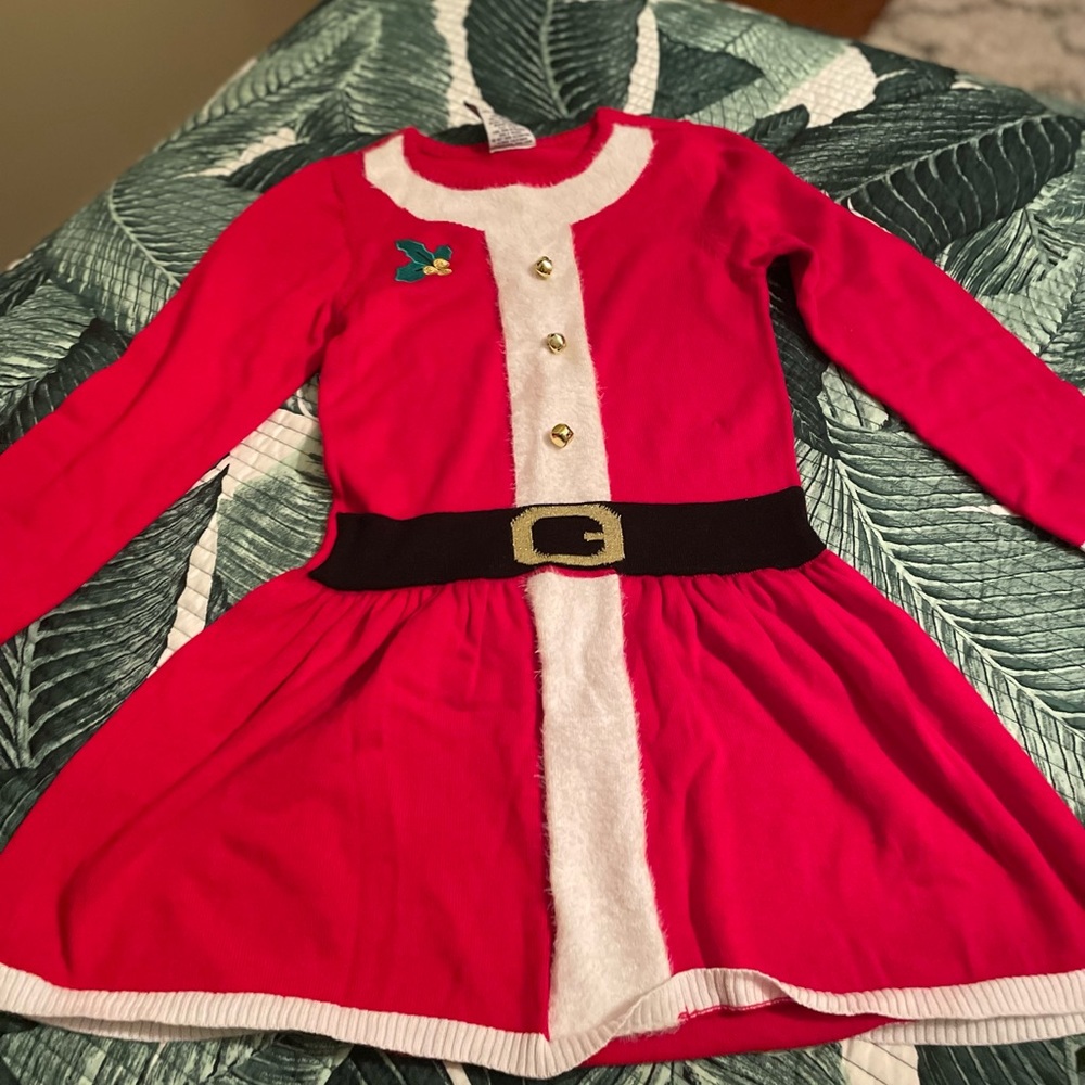 NW GIRL SANTA SWEATER  DRESS SZ S(6-6x)
